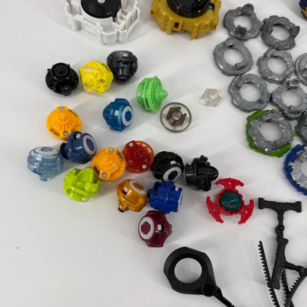 Beyblade Burst Massive Lot 3 Storage Cases Launchers Ripcords Tops Parts